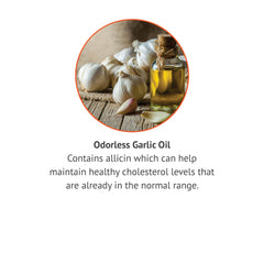 Botanic Choice Odorless Garlic Oil glass bottle on display, easy to store.