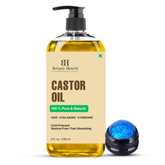 Botanic Hearth Castor Oil bottle for easy at-home hair care.