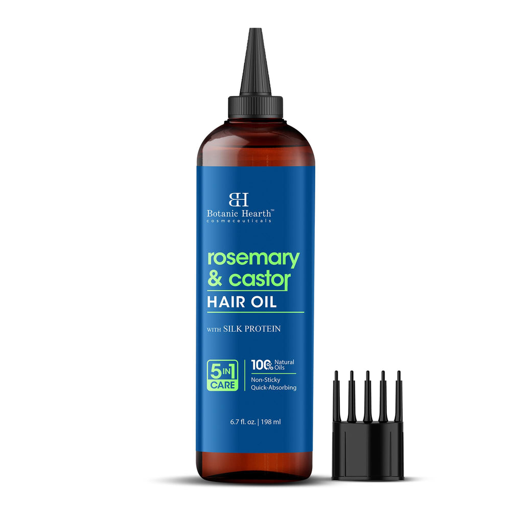 Botanic Hearth hair oil bottle showing growth-support packaging