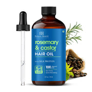 Botanic Hearth Rosemary Castor Hair Oil bottle with pour for precise application and scalp nourishment.