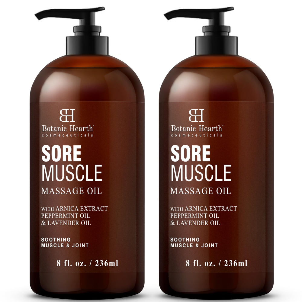 Botanic Hearth Sore Muscle Oil bottle ready for easy application and soothing relief.