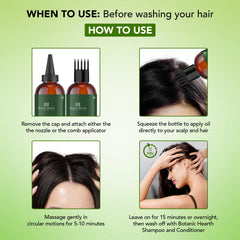 Botanic Hearth Tea Tree Hair Oil applied to the scalp for a cooling treatment.