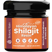 Botanic Rain Shilajit Resin bottle showing premium Himalayan resin for daily energy support