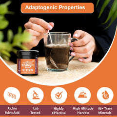 Botanic Rain Shilajit Resin texture closeup signaling natural purity and consistency