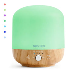 Boxing 300ml essential oil diffuser front view enhances room ambiance with gentle mist.