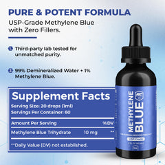 Close-up of the dropper for precise dosing with BP Life Methylene Blue Drops.