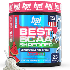 BPI Sports Best BCAA Shredded Watermelon Ice bottle pour supports recovery and lean gains