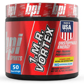 BPI Sports 1.M.R Vortex powder tub ready for quick pre-workout sessions
