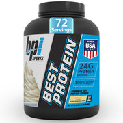 BPI Sports Best Protein bottle with Vanilla Swirl for post-workout fueling.