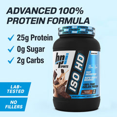 Shake prepared with ISO HD in a glass for quick, low-carb fueling