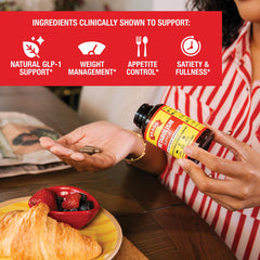 Bragg Metabolism Support capsules being poured for daily intake.