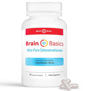 Brain Bean Brain Basics Selenomethionine bottle on shelf; daily selenium support