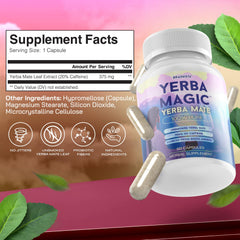 Brainista Yerba Magic serving size on label indicates a two-month supply.