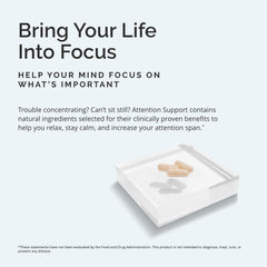 BrainMD Attention Support label view highlights gluten-free, doctor-formulated ingredients