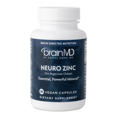 BRAINMD Dr Amen Neuro Zinc bottle with 90 capsules for daily zinc support and immune health.