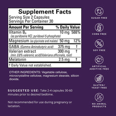 BrainMD Restful Sleep bottle label, highlighting vegan capsules with melatonin.