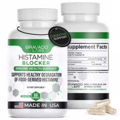 Bravado Labs Histamine Blocker bottle front ready for daily use to support histamine management.