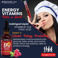 Bricker Labs B-12 Blast dropper dispense for easy under-tongue absorption