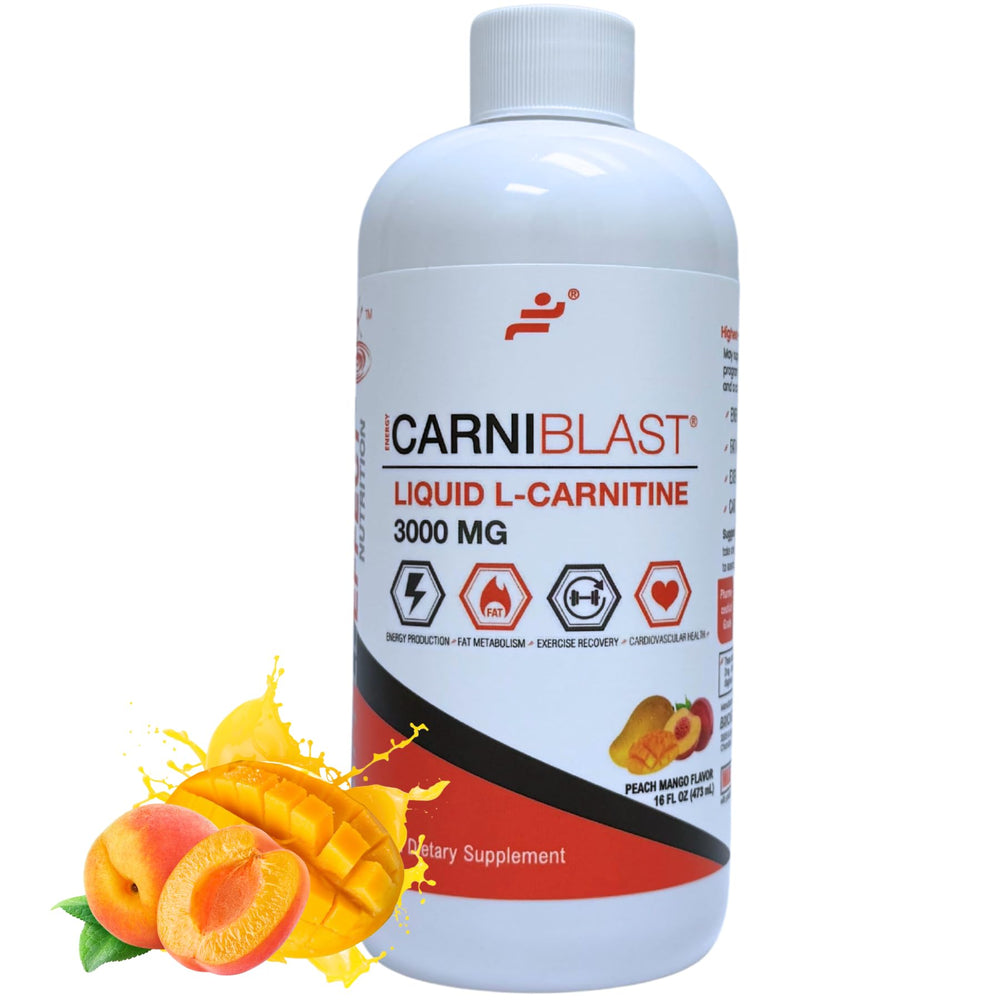 Bricker Labs Carniblast bottle label highlighting 3000mg L-Carnitine for energy support