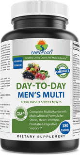 Brieofood Day-to-Day Men's Multi bottle front view showing a complete daily multivitamin.