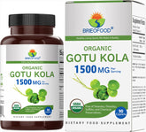 Brieofood Gotu Kola bottle with 90 vegetarian tablets for daily wellness