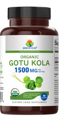 Brieofood Gotu Kola tablets close-up showing compact, easy-to-take daily supplement