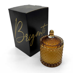 BRIGANTI Vanilla Cupcake candle in amber glass jar for a warm ambiance