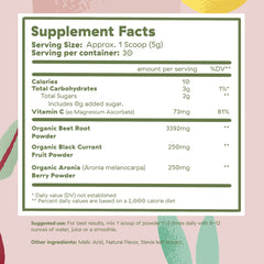 Brightcore BrightBeets beet powder mixed in water, vibrant color and natural flavor.