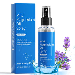 Brilhante Pure Magnesium Oil Spray bottle on stand for easy daily use.
