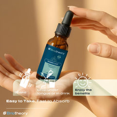 BRIOTHEORY Mullein Leaf Extract dropper enables easy daily dosing in water or tea