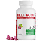 Bronson Beet Root Extra Strength bottle front, vegan and non-GMO formula highlighted.