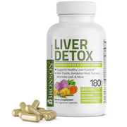 Bronson Liver Detox bottle front shows vegan capsules for liver support.
