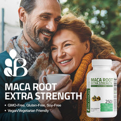 Bronson Maca Root Extra Lepidium Meyenii label, non-GMO and allergen information