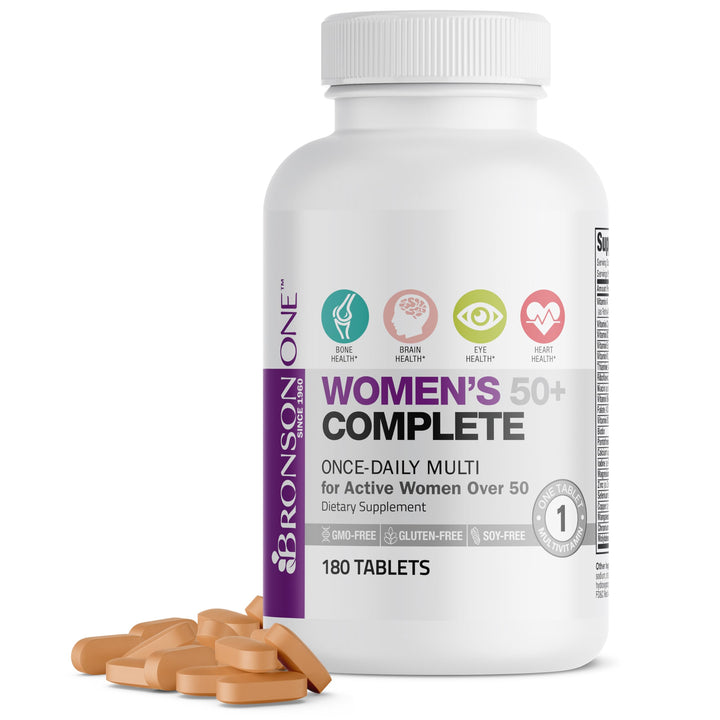 Bronson ONE Daily 50+ bottle prepared for your daily wellness routine.