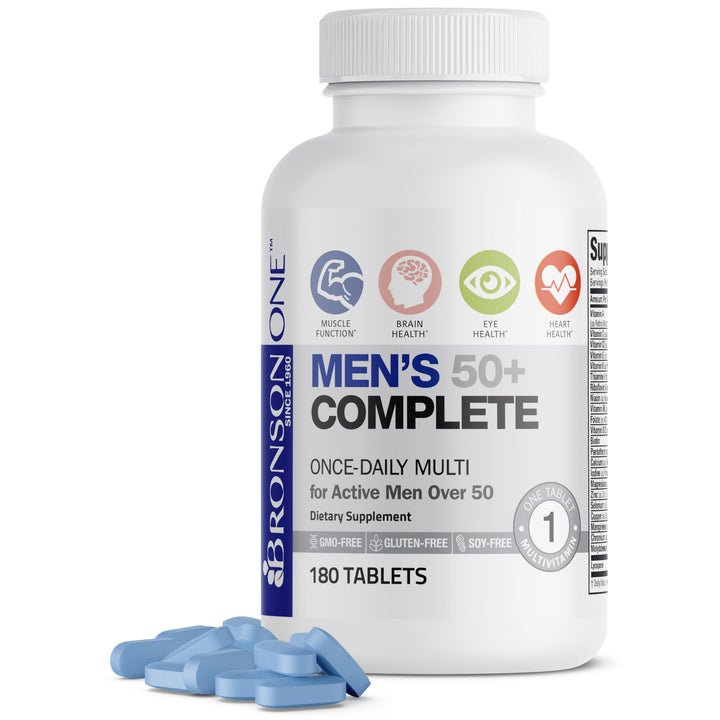 Bronson One Daily 50+ bottle front view for daily vitality.
