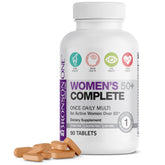 Bronson ONE Daily Women's 50+ bottle shows convenient daily wellness support