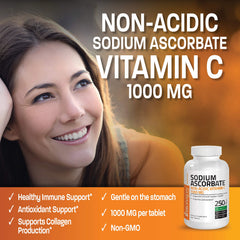 Bronson Sodium Ascorbate 1000 mg tablet closeup detail