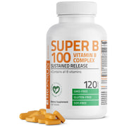 Bronson Super B100 bottle front shows a clean label and steady energy promise.
