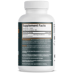 Bronson Vitamin D3 10,000 IU tablets close-up ideal for daily supplementation.