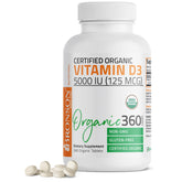 Bronson Vitamin D3 5000 IU bottle front, high potency for bone and immune support.