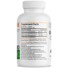 BronsonVitamin K Triple Play capsules with gluten-free formulation.