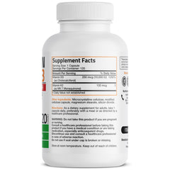 Bronson Vitamin K2 MK-7 D3 bottle label highlights Non-GMO formula.