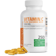 Bronson Vitamina C 1000 mg en botella para apoyo diario.