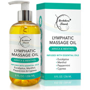Brookethorne Naturals lymphatic drainage oil bottle pour for a smooth therapy glide.