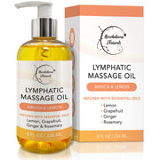 Brookethorne Naturals lymphatic oil bottle pour for easy, targeted drainage during massage.
