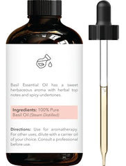 Brooklyn Botany Basil oil dropper closeup for precise dosing.