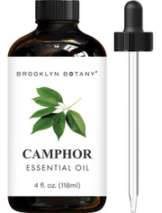 Brooklyn Botany Camphor Oil bottle in amber glass for potency preservation