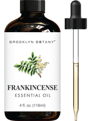 Brooklyn Botany frankincense oil bottle in amber glass preserves potency for diffusers