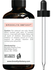 Brooklyn Botany Helichrysum oil in amber bottle protects aroma from light