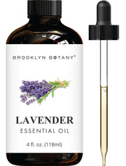 Brooklyn Botany Lavender Oil in amber bottle for pure aromatherapy sessions